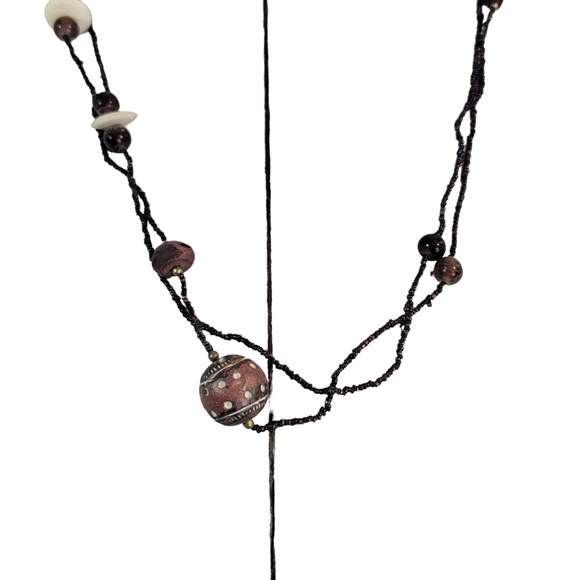 Set of 2 Vintage Jewelry Glass Beaded Necklaces Fashion Accessories - Picture 3 of 15